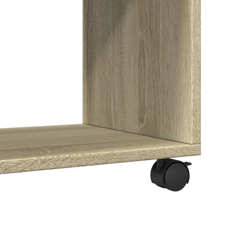 Table console d'entrée fonctionnel et stylé sur roulettes 72 x 33 x 42,5cm bois d’ingénierie couleur chêne DEC031387