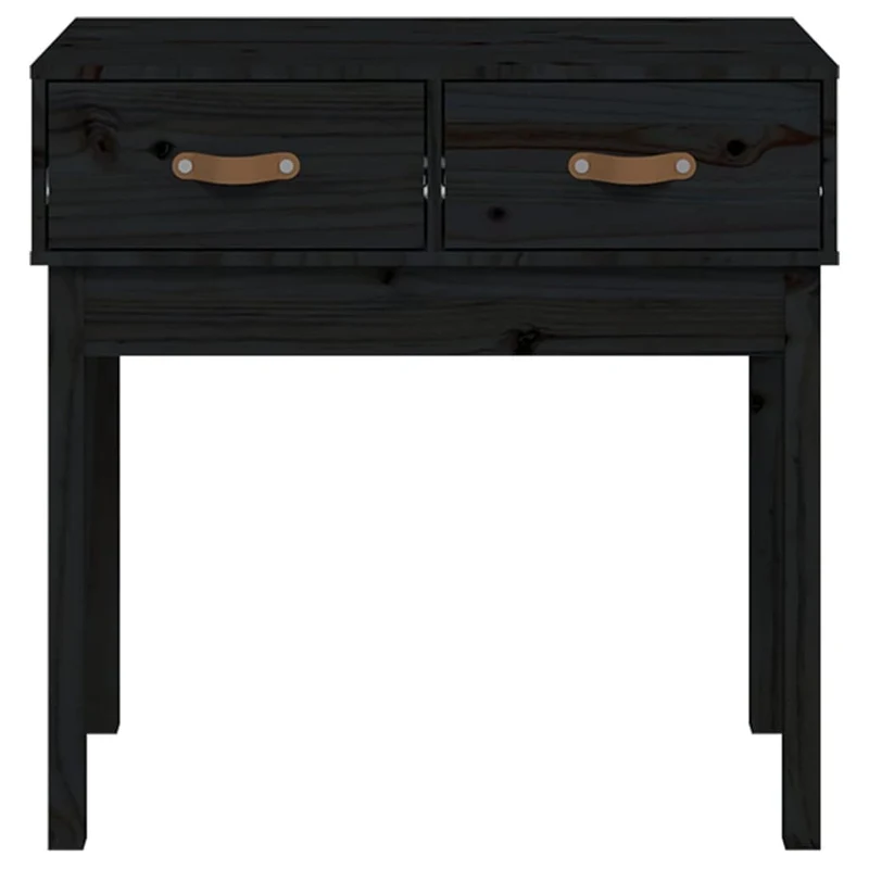 Table console d'entrée fonctionnel et stylé avec tiroirs 76,5 x 40 x 75 cm bois massif de pin noir DEC032161