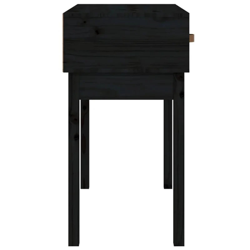 Table console d'entrée fonctionnel et stylé avec tiroirs 76,5 x 40 x 75 cm bois massif de pin noir DEC032161