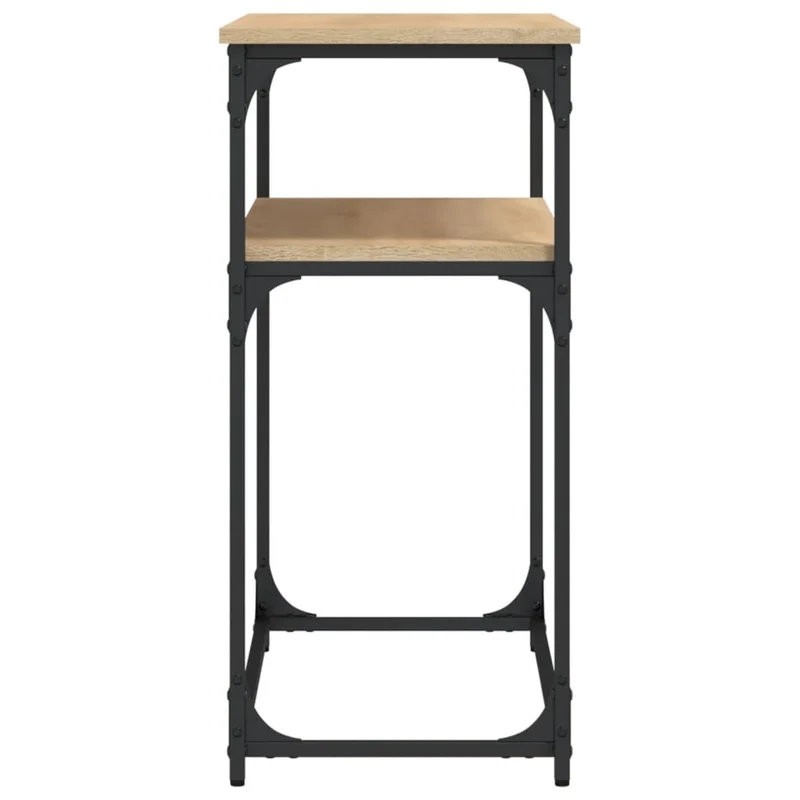 Table console d'entrée fonctionnel et stylé avec étagères 100 x 35,5 x 75 cm bois d'ingénierie et métal DEC031913