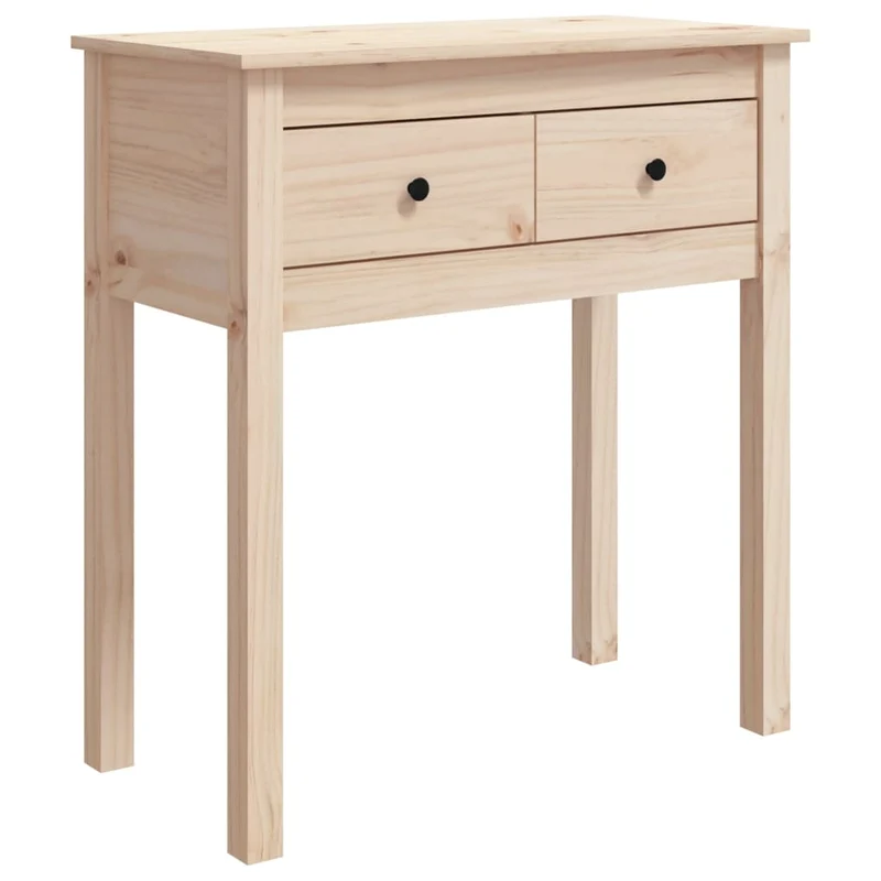 Table console d'entrée fonctionnel et stylé avec tiroirs 70 x 35 x 75 cm bois massif de pin DEC031569