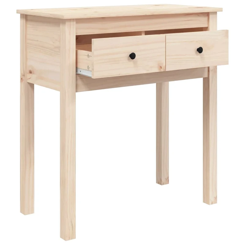 Table console d'entrée fonctionnel et stylé avec tiroirs 70 x 35 x 75 cm bois massif de pin DEC031569