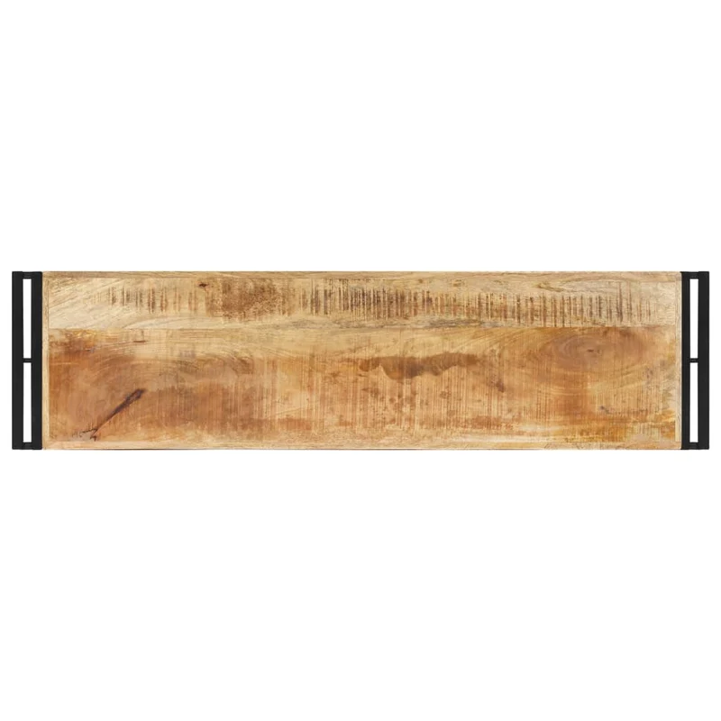 Table console d'entrée fonctionnel et stylé avec étagère 120 x 30 x 75 cm bois de manguier brut brun DEC031549