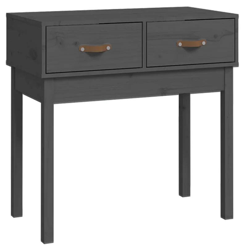 Meuble console d'entrée moderne avec tiroirs 76,5 x 40 x 75 cm bois de pin gris DEC032005