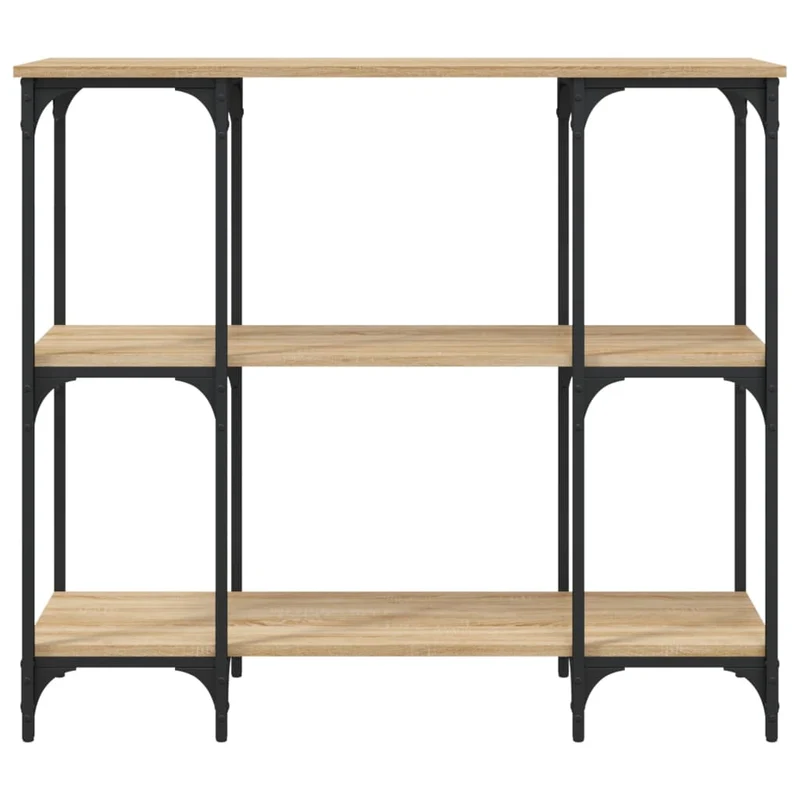 Meuble console d'entrée moderne avec étagères 102 x 35 x 90 cm bois d'ingénierie et métal DEC031926