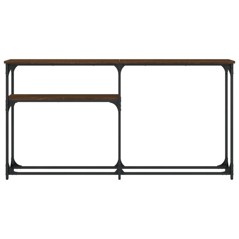 Meuble console d'entrée moderne avec étagères 145 x 22,5 x 75 cm bois d'ingénierie et métal DEC031858