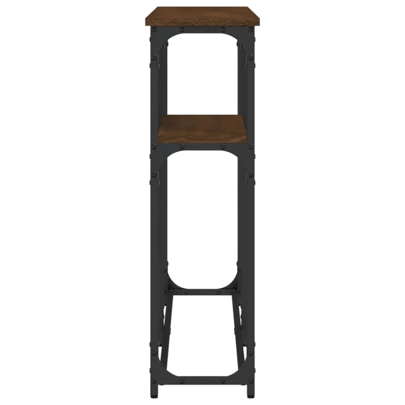 Meuble console d'entrée moderne avec étagères 145 x 22,5 x 75 cm bois d'ingénierie et métal DEC031858