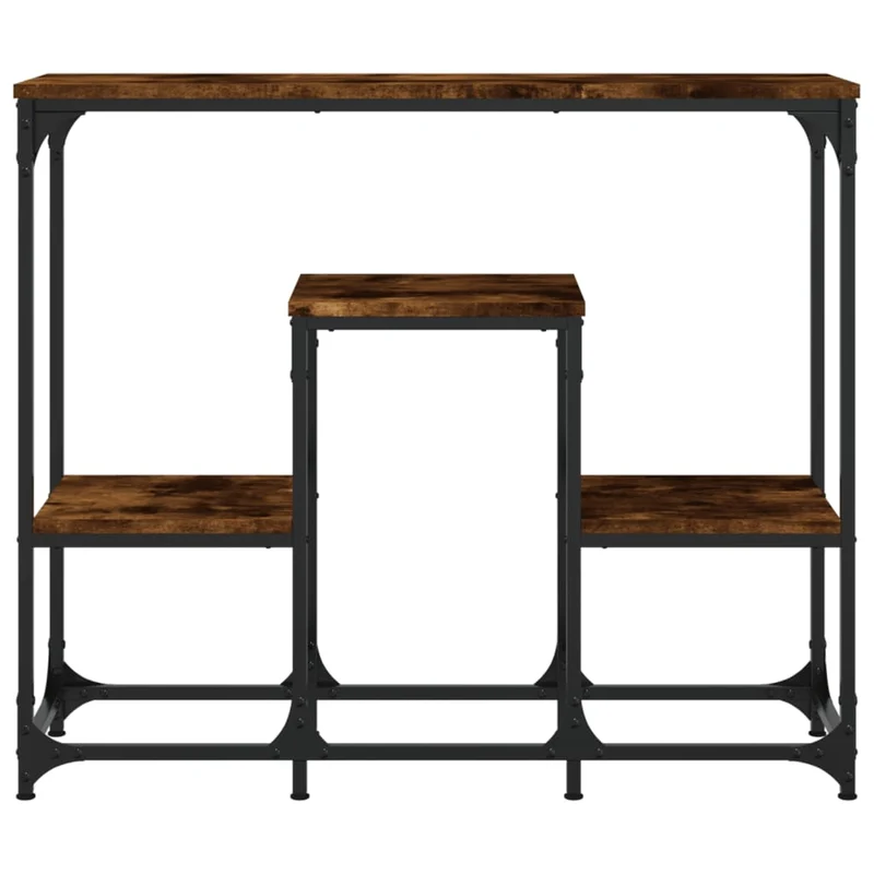 Meuble console d'entrée moderne avec étagères 89,5 x 28 x 76 cm bois d'ingénierie marron et métal DEC031821
