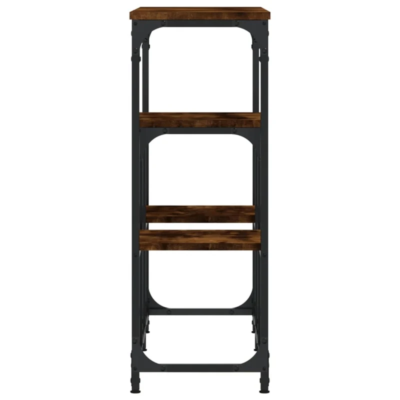 Meuble console d'entrée moderne avec étagères 89,5 x 28 x 76 cm bois d'ingénierie marron et métal DEC031821