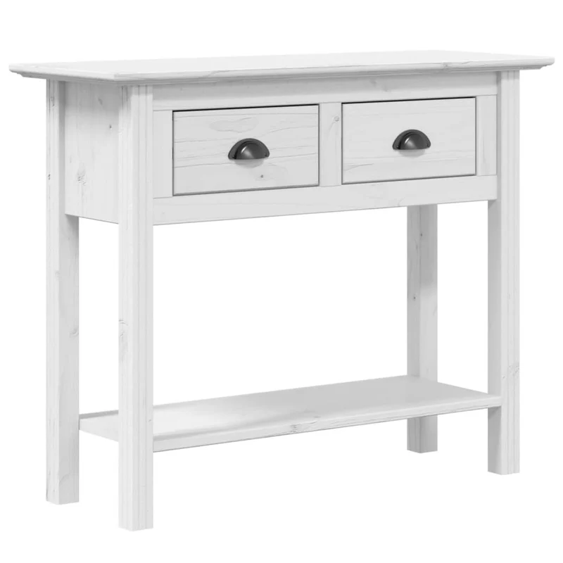 Meuble console d'entrée moderne avec tiroirs 91 x 35 x 74 cm bois de pin blanc DEC031729