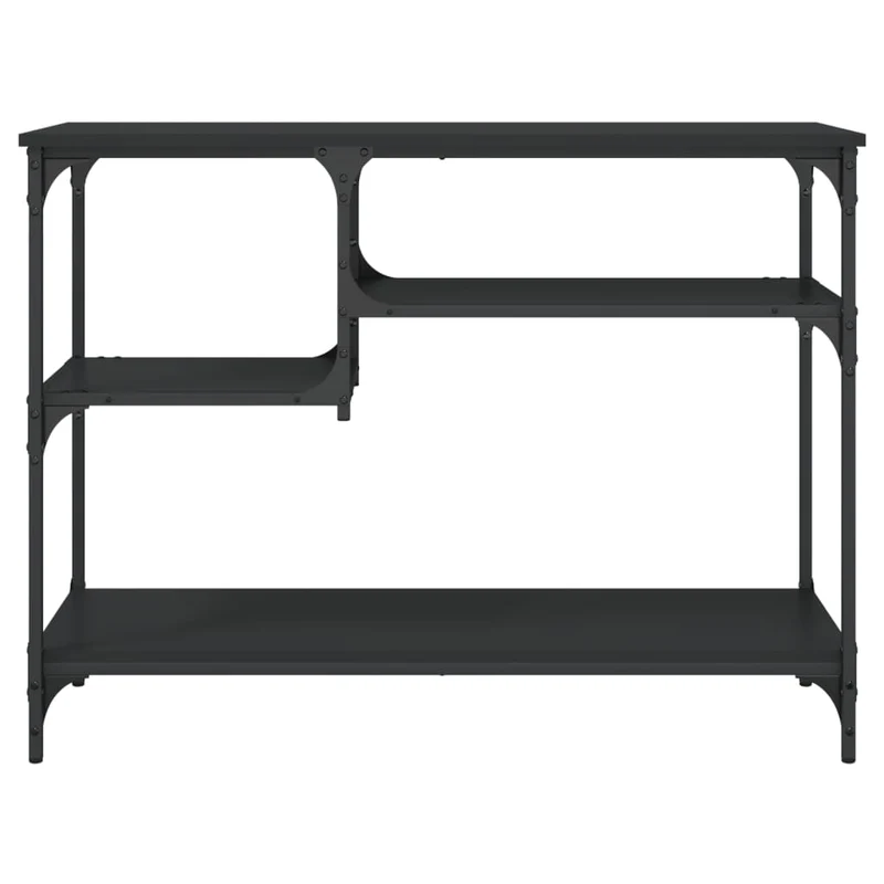 Meuble console d'entrée moderne avec étagères 100 x 35 x 75 cm bois d'ingénierie et métal DEC031669