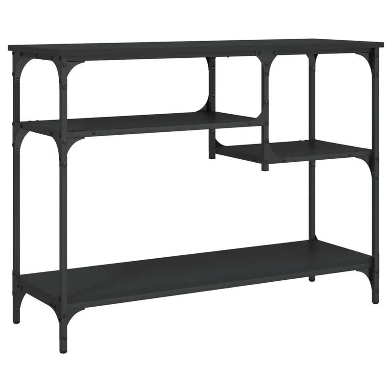 Meuble console d'entrée moderne avec étagères 100 x 35 x 75 cm bois d'ingénierie et métal DEC031669