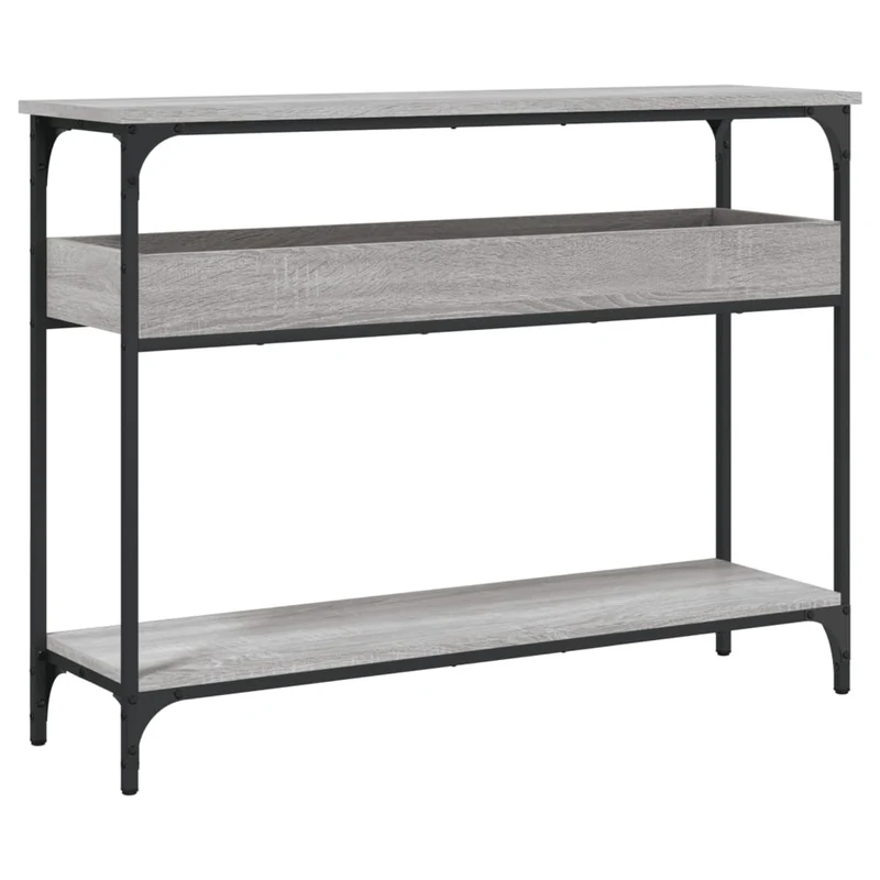 Meuble console d'entrée moderne avec compartiment de rangement 100 x 29 x 75 cm bois d'ingénierie et métal DEC031653