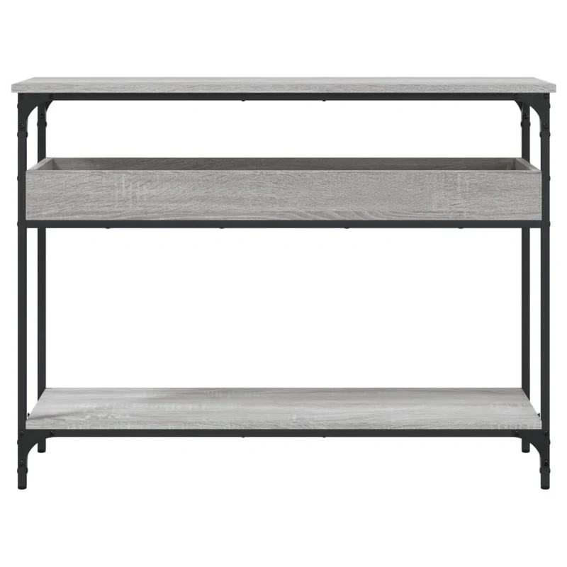 Meuble console d'entrée moderne avec compartiment de rangement 100 x 29 x 75 cm bois d'ingénierie et métal DEC031653