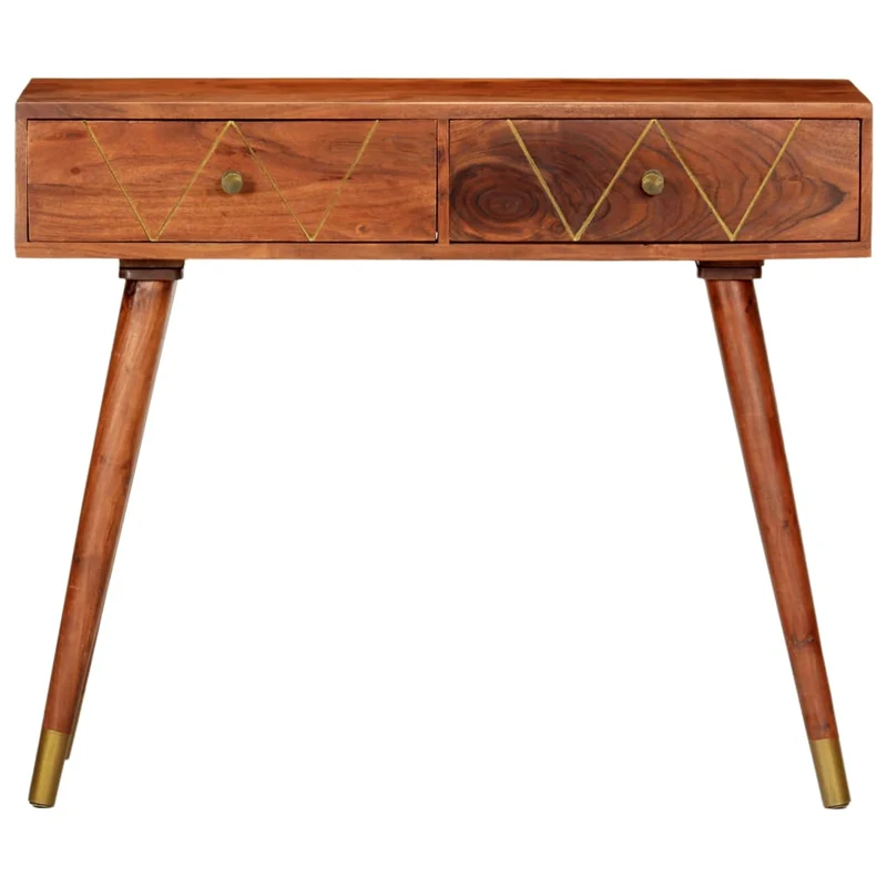 Meuble console d'entrée moderne avec tiroirs 90 x 35 x 76 cm bois d'acacia couleur marron miel DEC031593