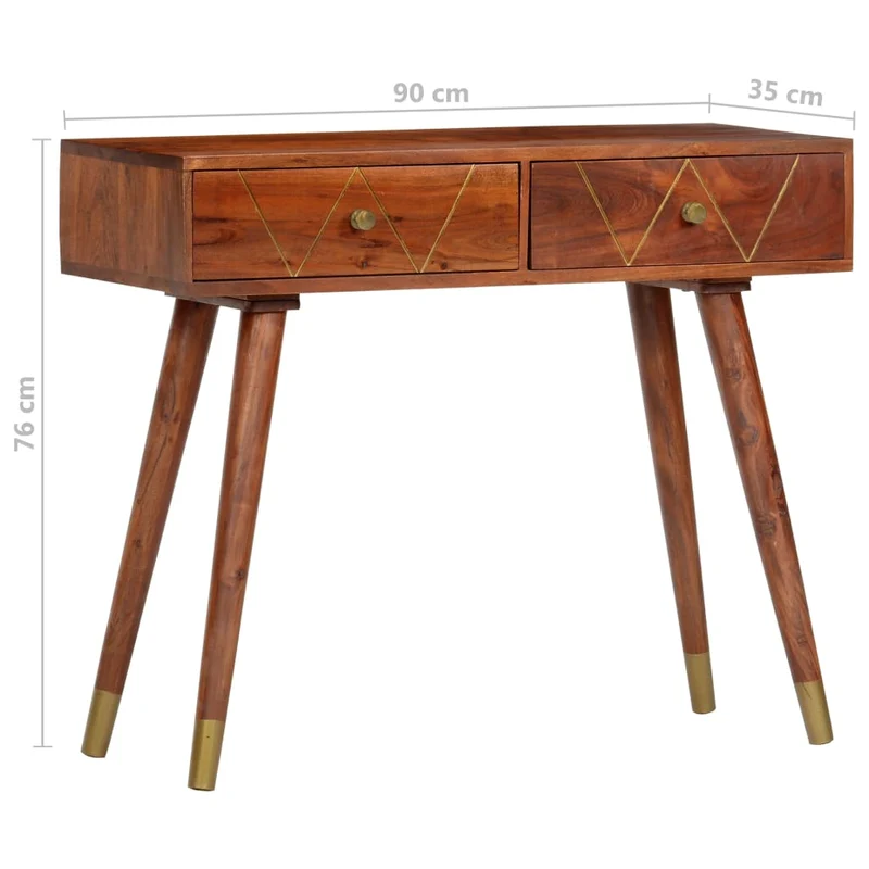 Meuble console d'entrée moderne avec tiroirs 90 x 35 x 76 cm bois d'acacia couleur marron miel DEC031593