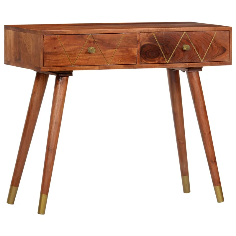 Meuble console d'entrée moderne avec tiroirs 90 x 35 x 76 cm bois d'acacia couleur marron miel DEC031593