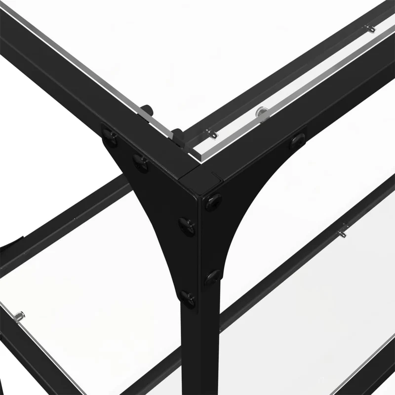 Meuble console d'entrée moderne table d'appoint avec étagères 118,5 x 30 x 81 cm verre transparent et acier DEC031347