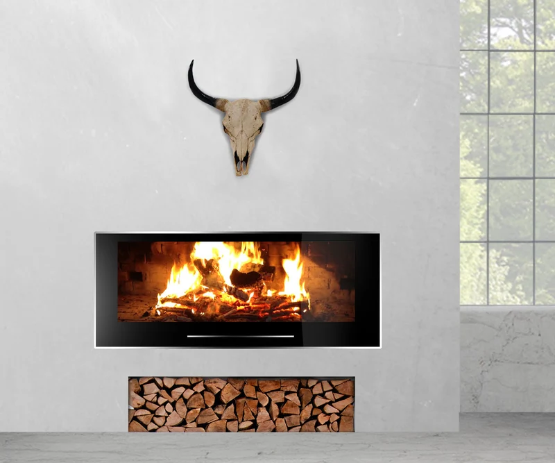 Tête de taureau décoration murale 45cm trophée longhorn en polyrésine intérieur/extérieur naturel 04_0002848