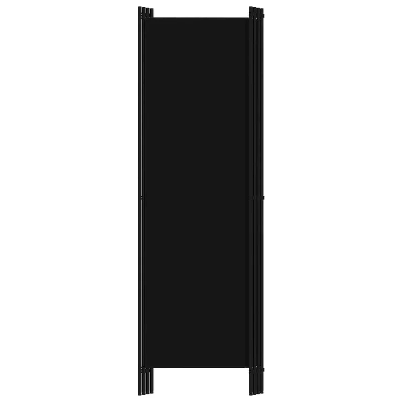 Paravent séparateur de pièce cloison 4 panneaux 200 x 180 cm en tissu noir et fer DEC030904