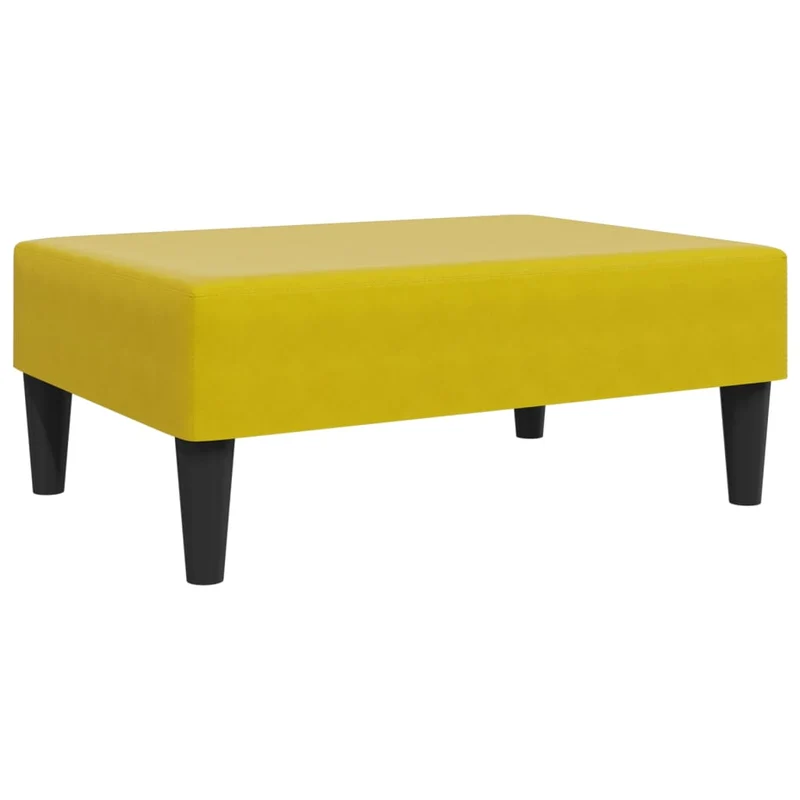 Repose-pieds tabouret 77 x 55 x 31 cm n velours jaune cadre en contreplaqué DEC030349
