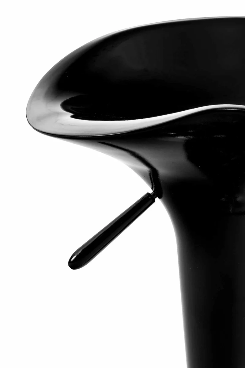 Tabouret de bar x1 avec repose-pieds assise pivotante en plastique noir et métal chromé 10_0005367