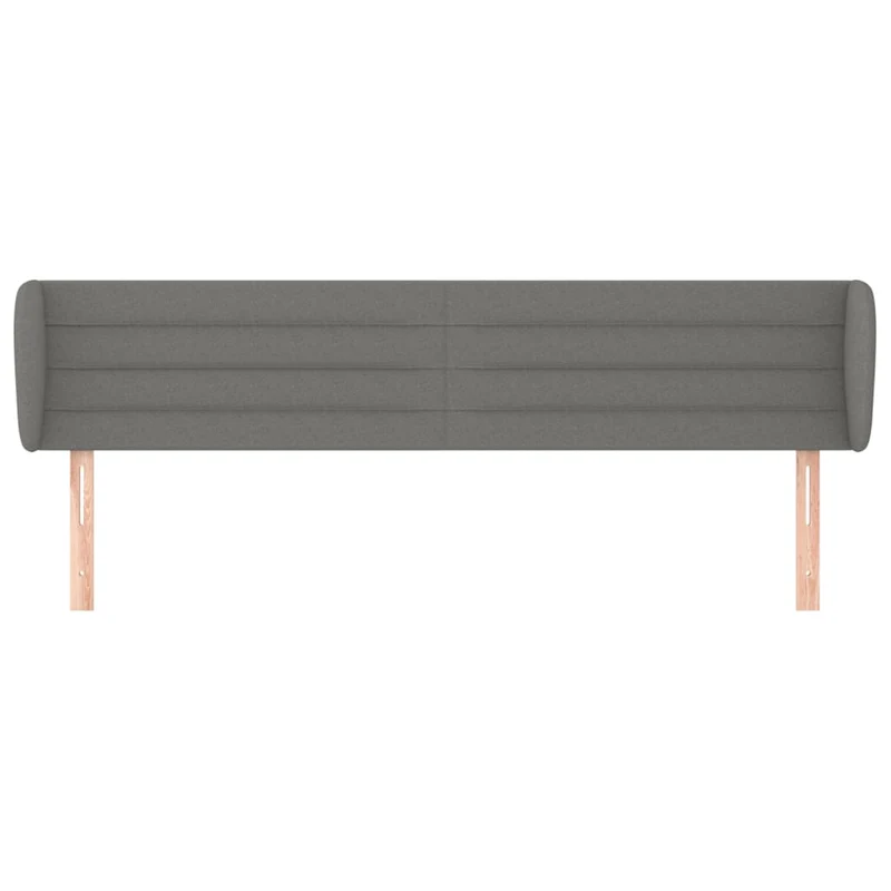 Tête de lit accessoire couchage chambre à coucher meuble avec rebord latéral 163 x 23 x 78/88 cm tissu gris foncé TDL0204974
