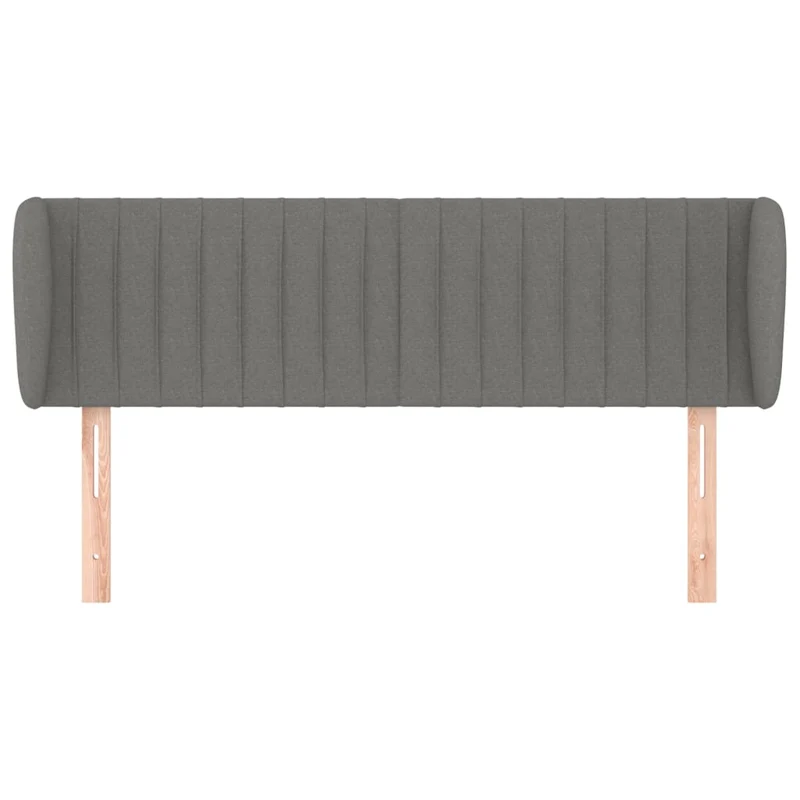 Tête de lit accessoire couchage chambre à coucher meuble avec rebord latéral 147 x 23 x 78/88 cm tissu gris foncé TDL0204996