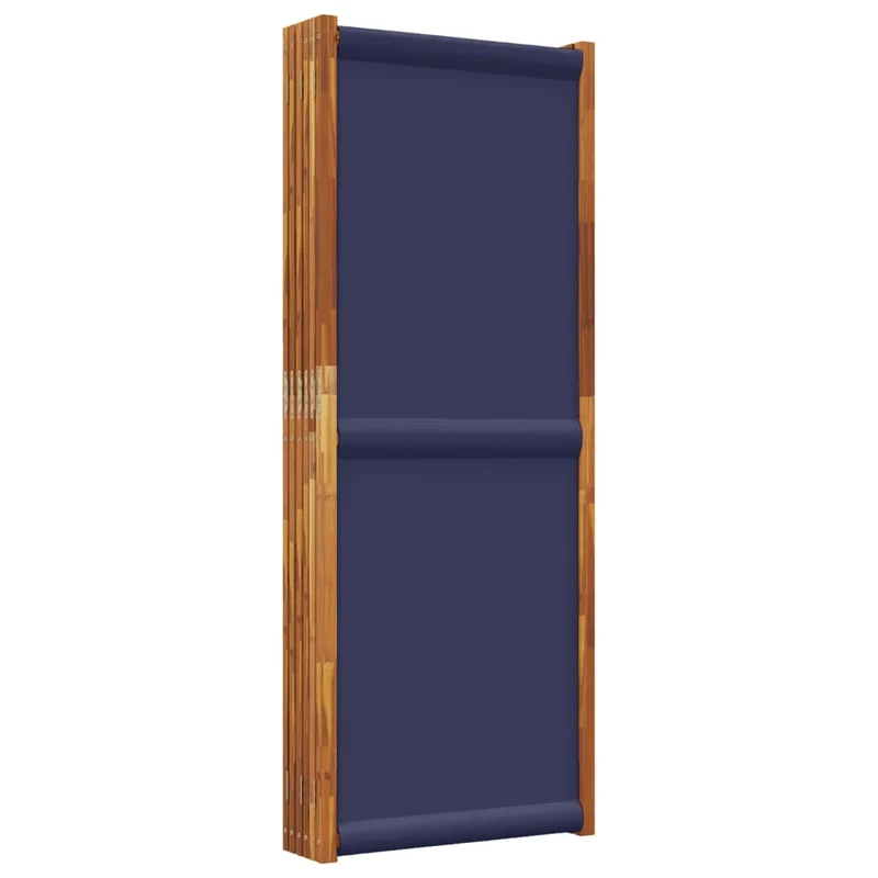 Paravent séparateur de pièce cloison 6 panneaux 420 x 180 cm textilène bleu et bois DEC031071