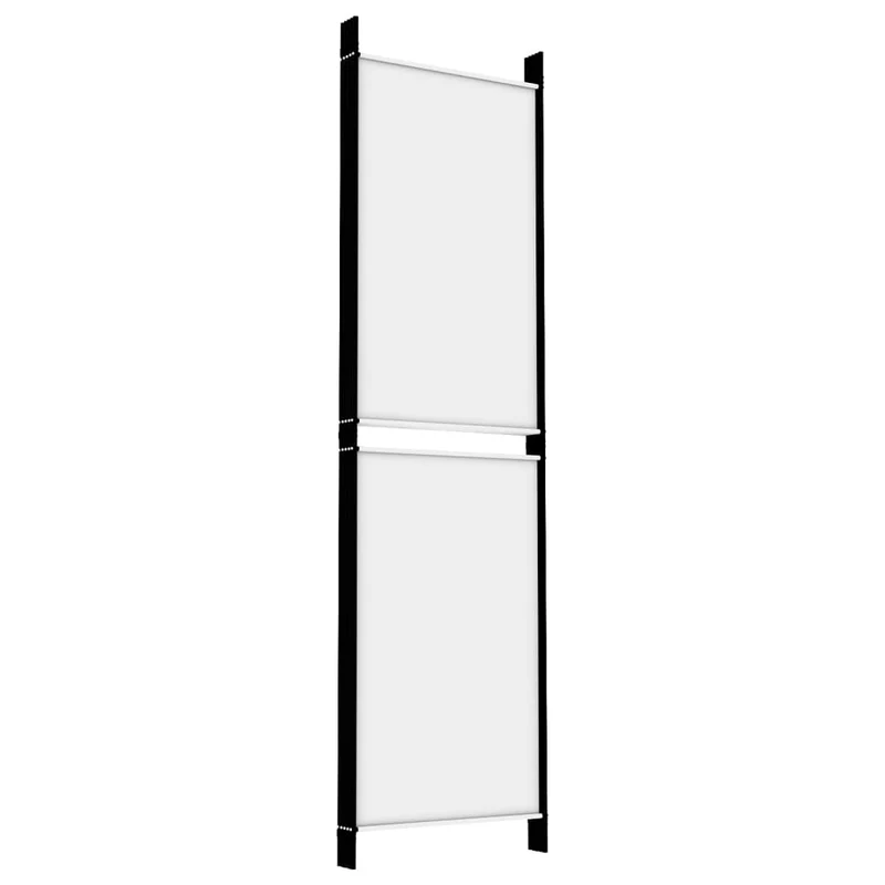 Paravent séparateur de pièce cloison 5 panneaux 250 x 180 cm tissu blanc et fer DEC030946