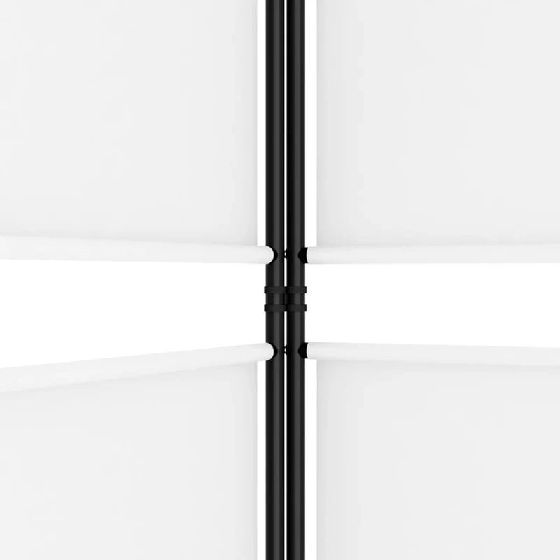 Paravent séparateur de pièce cloison 5 panneaux 250 x 180 cm tissu blanc et fer DEC030946