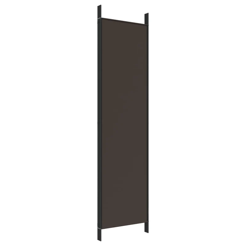 Paravent séparateur de pièce cloison 4 panneaux 200 x 200 cm tissu marron et fer DEC030874
