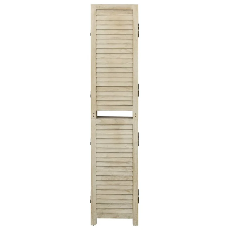 Paravent séparateur de pièce cloison 4 panneaux 140 x 165 cm bois de paulownia marron clair DEC030816