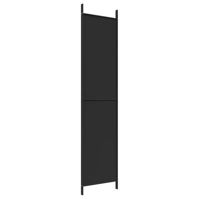 Paravent séparateur de pièce cloison 3 panneaux 150 x 220 cm tissu noir et fer DEC030800