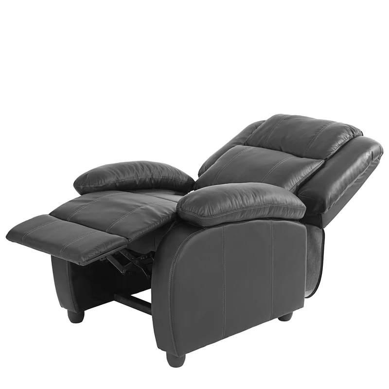 Fauteuil inclinable relax TV avec repose-pieds et accoudoirs en synthétique noir 04_0002017