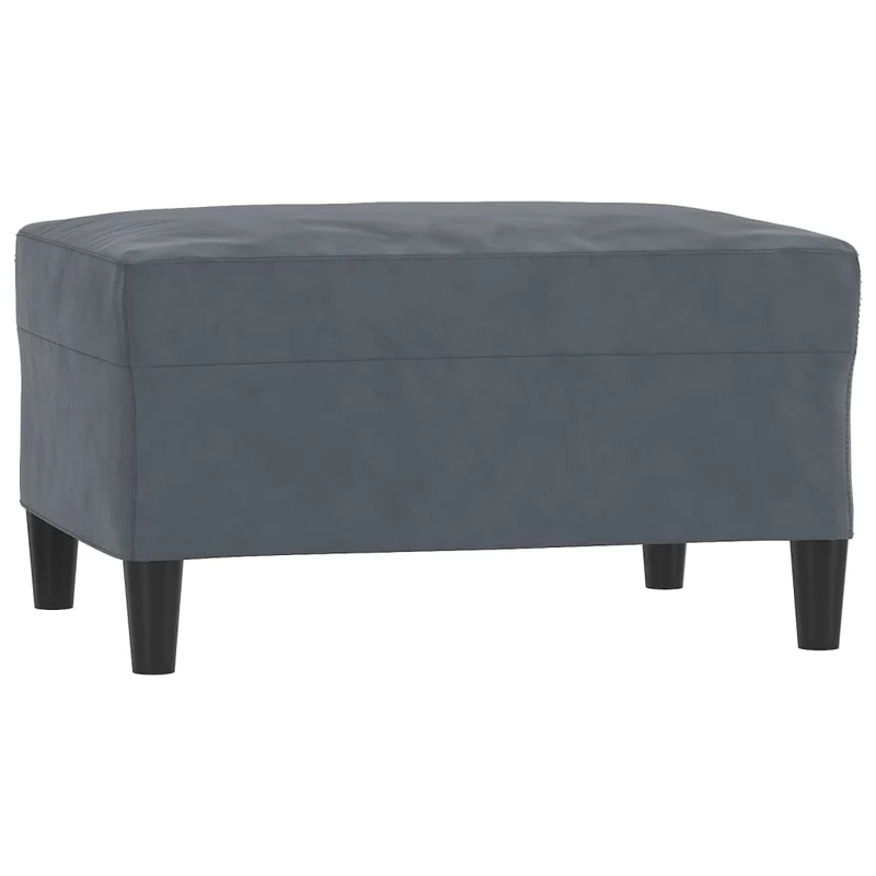 Repose-pieds tabouret 70 x 55 x 41 cm velours gris DEC030329