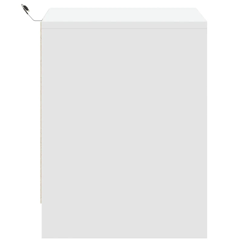 Lot de 2 tables de chevet avec tiroirs et LED 43 x 34 x 45 cm en bois d'ingénierie blanc DEC032871