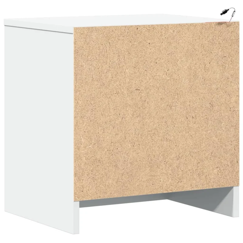Lot de 2 tables de chevet avec tiroirs et LED 43 x 34 x 45 cm en bois d'ingénierie blanc DEC032871