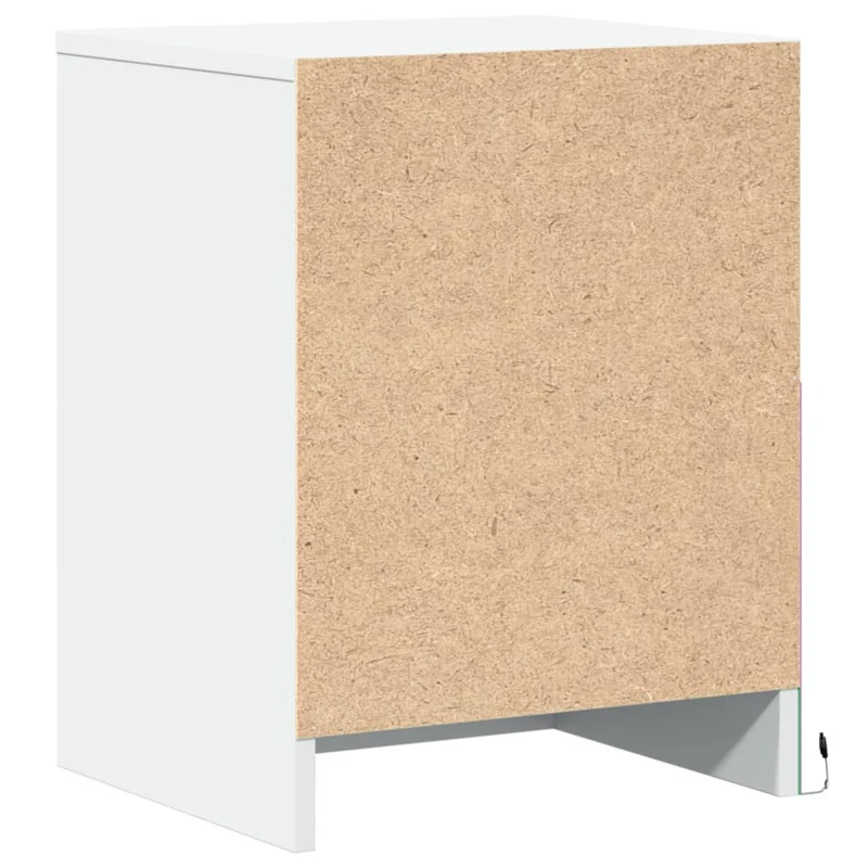 Lot de 2 tables de chevet avec tiroirs et LED 38 x 34 x 50 cm en bois d'ingénierie blanc DEC032870