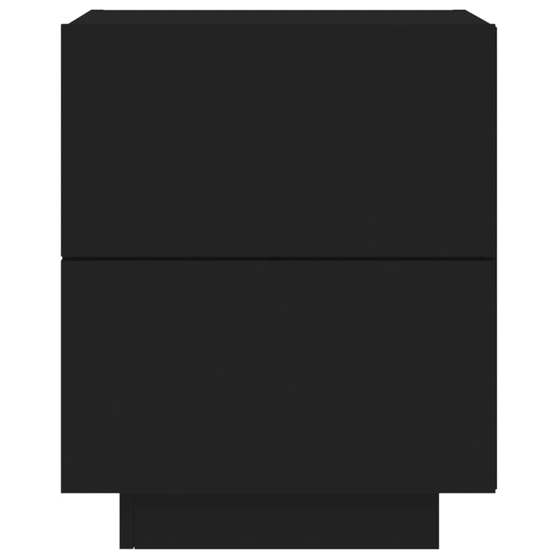 Lot de 2 tables de chevet avec tiroirs et LED 45 x 40 x 55 cm en bois d'ingénierie noir DEC032859