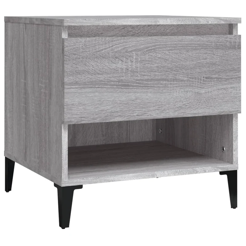 Lot de 2 tables de chevets avec tiroir 50 x 46 x 50 cm bois ingénierie gris DEC032651