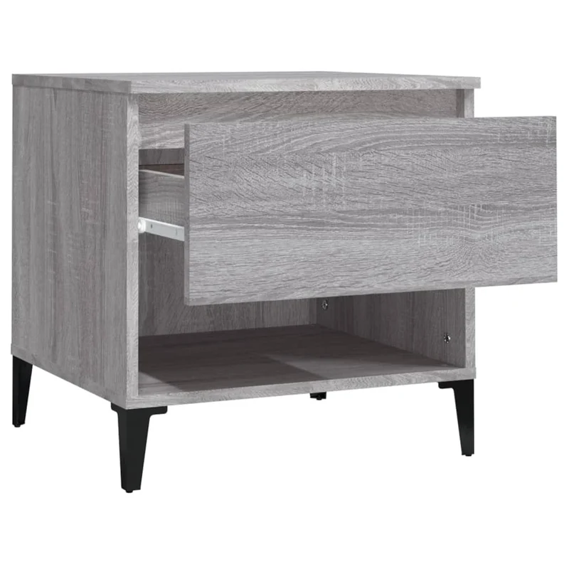 Lot de 2 tables de chevets avec tiroir 50 x 46 x 50 cm bois ingénierie gris DEC032651