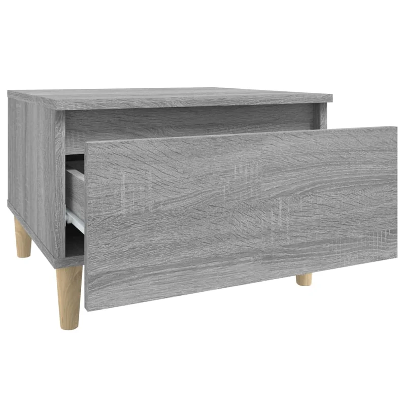 Lot de 2 tables de chevets avec tiroir 50 x 46 x 35 cm en bois ingénierie gris DEC032649