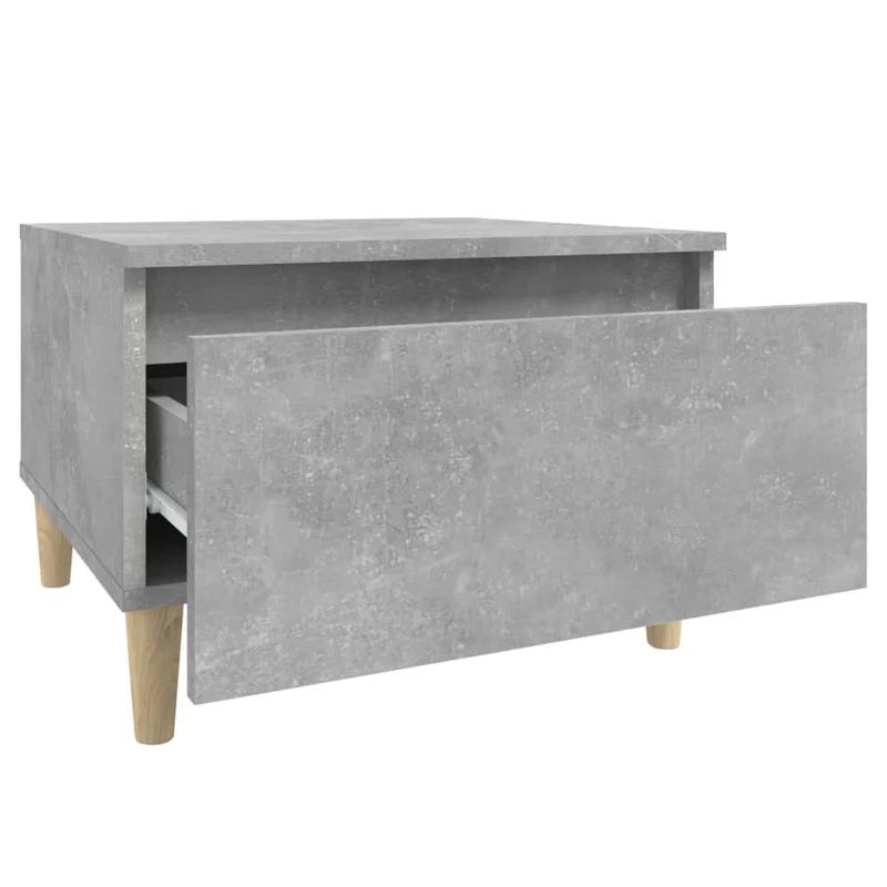 Lot de 2 tables d'appoint chevet avec tiroir 50 x 46 x 35 cm bois d'ingénierie gris DEC032637