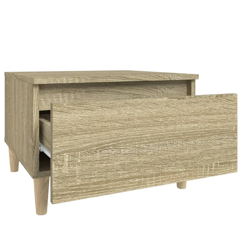 Lot de 2 tables d'appoint chevet avec tiroir 50 x 46 x 35 cm bois ingénierie couleur chêne DEC032630