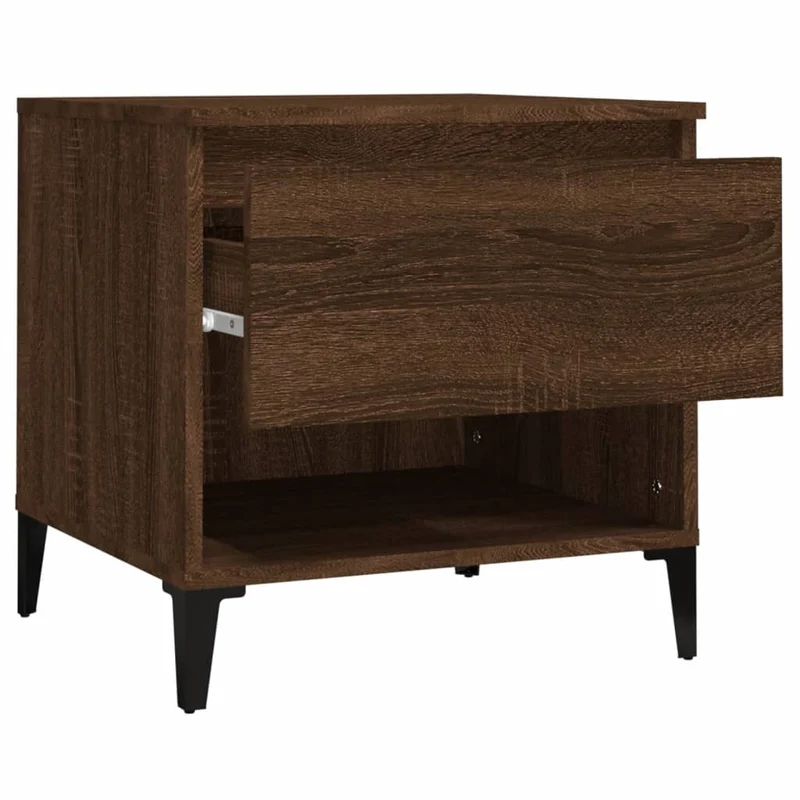 Lot de 2 tables d'appoint chevet avec tiroir 50 x 46 x 50 cm bois ingénierie marron DEC032627
