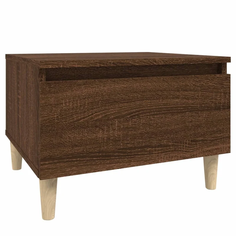 Lot de 2 tables de chevets avec tiroir 50 x 46 x 35 cm en bois ingénierie marron DEC032626