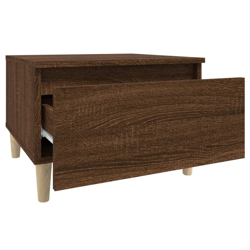 Lot de 2 tables de chevets avec tiroir 50 x 46 x 35 cm en bois ingénierie marron DEC032626