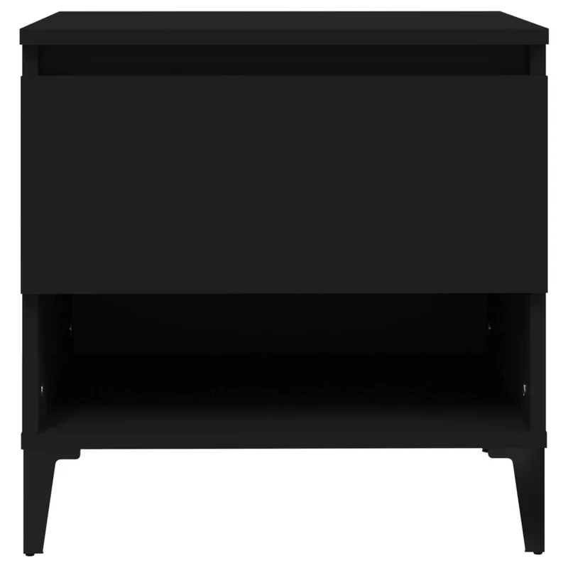 Table d'appoint chevet avec tiroir 50 x 46 x 50 cm en bois d’ingénierie noir DEC032495