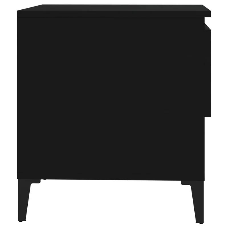 Table d'appoint chevet avec tiroir 50 x 46 x 50 cm en bois d’ingénierie noir DEC032495